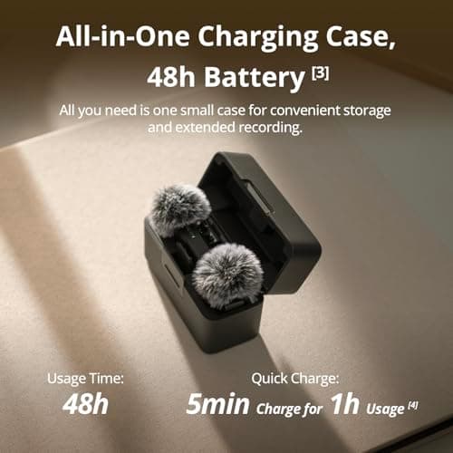 DJI Mic Mini (2 TX + 1 RX + Charging Case), Wireless Lavalier Microphone for iPhone/Camera/Android, Ultralight, Detail-Rich Audio, 48h Use, Noise Cancelling, Automatic Limiting, Vlog, Streaming