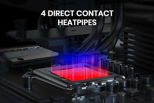 ID-COOLING FROZN A410 Black - 6" Height Black Air CPU Cooler, 4×Ф6mm Heatpipes, 120x120x25mm FDB Fan, TDP 220W, Compatible with Intel LGA1700/1851/1200/115X; AMD AM4/AM5 (152mm in Height)
