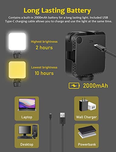 NexiGo Glow Light for Streamers, Enhanced Video Conference Lighting Kit with Webcam Style Clip, Built-in Battery, Dimmable & Rechargeable, for Streaming, Photography, Vlogging