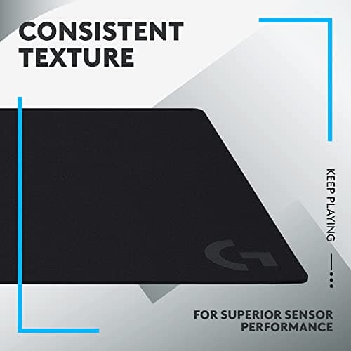 Logitech G840 XL Cloth Gaming Mouse Pad - 0.12 in Thin, Stable Rubber Base, Performance-Tuned Surface - Black