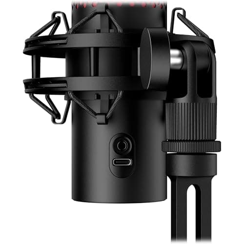 HyperX QuadCast 2 – USB Microphone for Gaming, Streaming and Podcasting, with On-Board Controls, LED Lighting, Removable Shock Mount, PC, Mac, PS5, PS4, USB-C - Black