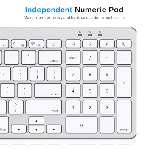OMOTON Wired Keyboard Compatible with Mac, with Dual Interface (USB and Type-C), Numeric Keypad Compatible with MacBook Pro/Air, iMac, Mac mini/Pro Laptop, Silver