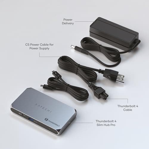 Satechi Thunderbolt 4 Dock Slim Hub Pro, USB C 100W Charging, Single 8K or Dual 4K Display, 4 Thunderbolt 4 Ports, USB 3.2 Gen2, for Mac/Windows, MacBook Pro/Air M4/M3/M2/M1, Dell, Surface, Lenovo