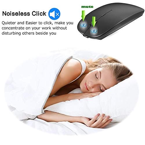Rechargeable Bluetooth 5.2/3.0/Type-C/USB-2.4G Mouse for MacBook/MacBook air/Pro/iPad, Wireless Mouse for Laptop/Notebook/pc/iPad/Chromebook (Black)
