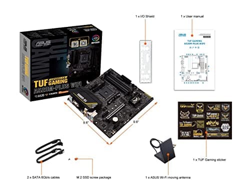 ASUS TUF Gaming A520M-PLUS (WiFi) AMD AM4 (3rd Gen Ryzen™) microATX Motherboard (M.2 Support, 802.11ac Wi-Fi, DisplayPort, HDMI, D-Sub, USB 3.2 Gen 1 Type-A and Aura Addressable Gen 2 headers)
