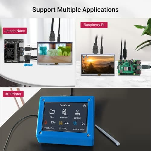 ELECROW 5-Inch Resistive Touch Screen TFT LCD Display, 800x480 HD Resolution, Compatible with Raspberry Pi 5/4/3/2B/Zero, Banana Pi, Jetson Nano, Windows 11/10/8/7