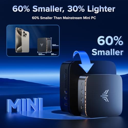KAMRUI Essenx E1 Mini PC,W-11 Pro 12th N97 Mini Computer(Beat N150,up to 3.6GHz),Mini Desktop Computers 16GB RAM 512GB SSD,Desktop PC Support 4K HDMI+DP,Mini PC with Dual WiFi,Business Home Office