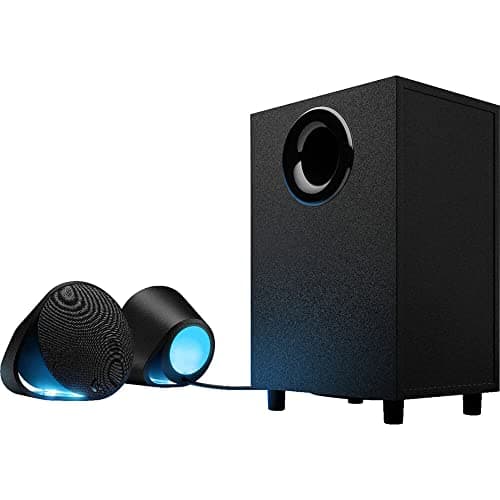 Logitech G560 PC Gaming Speaker System with 7.1 DTS:X Ultra Surround Sound, Game based LIGHTSYNC RGB, Two Speakers and Subwoofer, Bluetooth, USB, Immersive Gaming Experience - Black