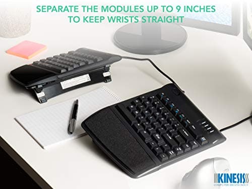 KINESIS Freestyle2 USB-A Ergonomic Keyboard w/ VIP3 Lifters for PC (9" Separation) (KB820PB-US)