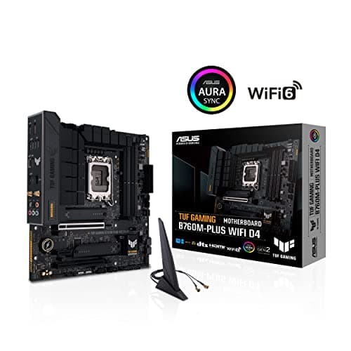 Asus TUF GAMING B760M-PLUS WIFI D4 Intel(13th and 12th Gen)LGA 1700 mATX motherboard,PCIe 5.0,2xPCIe 4.0 M.2 slots,DDR4,WiFi 6,2.5Gb LAN,USB 3.2 Gen 2x2 Type-C,front USB 3.2 Type-C,Thunderbolt (USB4)