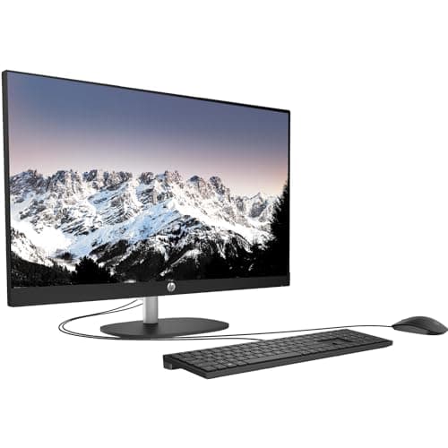 HP Business 27" 13th i7 All in One Desktop Computer, FHD Display, 32GB RAM, 1TB SSD, IR Camera, RJ-45, Wi-Fi 6, Wired KB & Mouse, Windows 11 Pro, Black, with Adata 512 External SSD Bundle