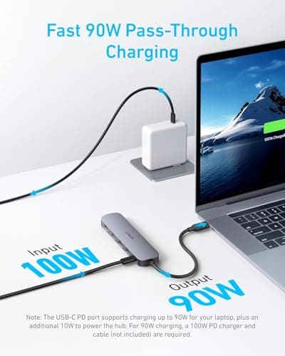 Anker USB C Hub (5-in-1), 4K@30Hz HDMI USB Hub with 90W Max Power Delivery, USBC & USBA Data Ports, Compact and Stylish for MacBook, Dell XPS, and More (Charger Not Included)