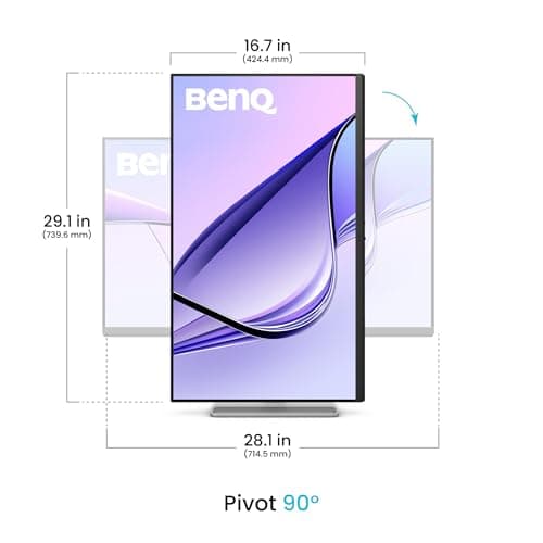 BenQ MA320U 32” 4K 3840x2160 Monitor for MacBook® Pro/Air, Dual USB-C, 90W Power Delivery, Mac Color Match, USB Hub, Brightness & Volume Control on Mac, Height & Tilt Adjustable Stand, P3 Color Gamut