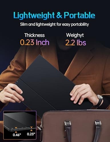 17.3" Portable 4K Monitor, 500 Nits, 3840 * 2160p, 100% Adobe RGB, Travel Monitor with Built-in Kickstand & Speakers, External for Laptop PC, Xbox, Switch, PS4/5