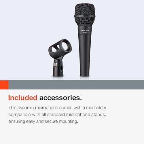 TASCAM TM-82 Dynamic Microphone for Vocals and Instruments