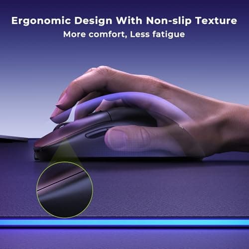 seenda Wireless Gaming Mouse, USB C Mouse, Web-Based Driver, 18000 DPI, 67g Lightweight, 6 Programmable Buttons, Type-C Rechargeable Mouse Gamer for PC/Laptop/Mac - Black