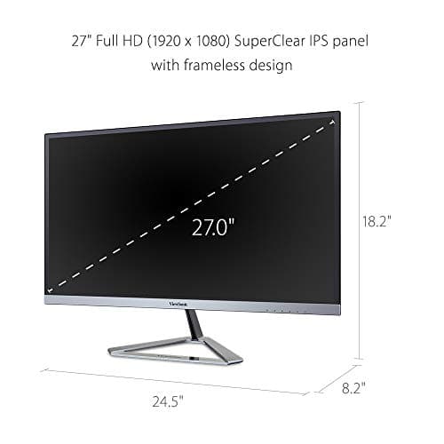 ViewSonic VX2776-SMHD 27 Inch 1080p IPS Monitor with FreeSync, Ultra-Thin Bezels, HDMI and DisplayPort