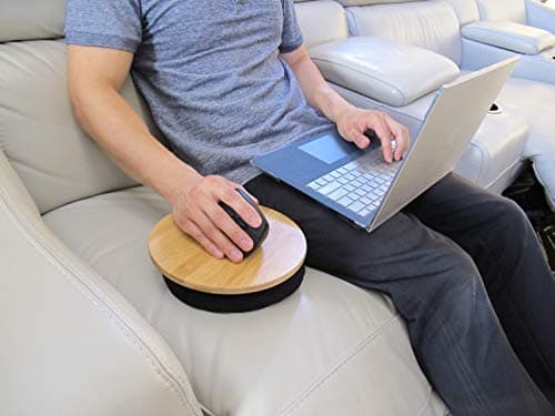 MOJO Beanbag Ergonomic Mousepad - Comfortable Mouse Pad for Sofa, Bed, Lap, Couch, and Anywhere Else (Bamboo Wood)