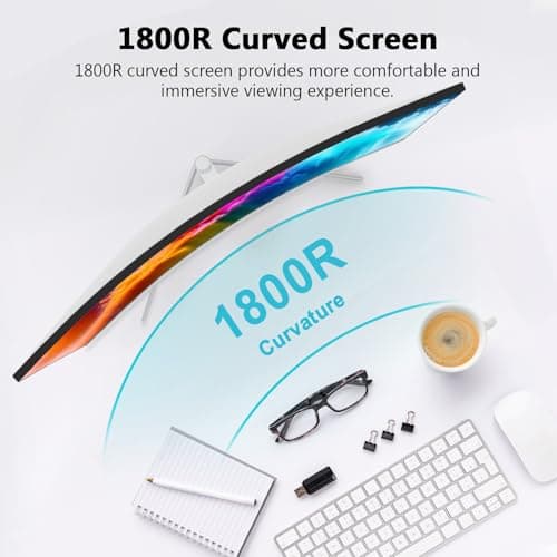 Z-Edge 27-inch Curved Gaming Monitor, Full HD 1080P 1920x1080 LED Backlight Monitor, with 100Hz Refresh Rate and Eye-Care Technology, 178° Wide View Angle, VGA+HDMI