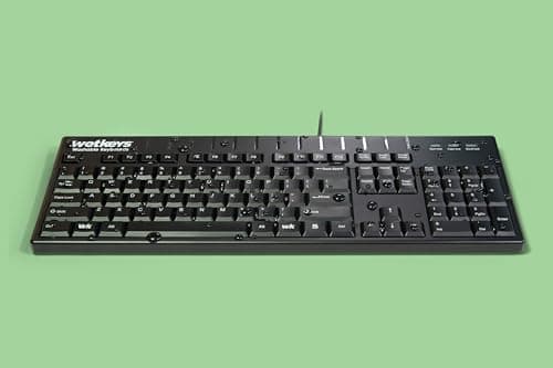 WetKeys Professional-Grade Full-Size ABS Plastic Washable Keyboard with 10-Key Number-pad (USB) (Black) | KBWKABS104-BK