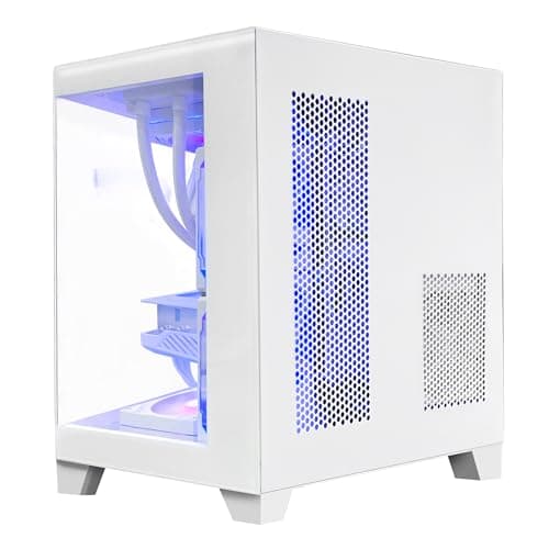 Panorama Gaming PC Desktop - AMD Ryzen 5 5600GT 3.6GHz, RTX 4060 8GB, 16GB DDR4 RAM 3200, 1TB M.2 PCIE SSD, 240mm AIO, 11AC Wi-Fi, Bluetooth, Windows 11 Pro 64-bit Desktop Computer, White