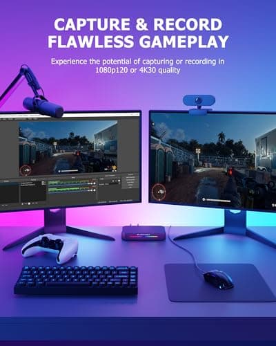 4K Capture Card for Streaming on PC,PS5/Pro,Xbox Series X/S,Switch, Stream/Record/Passthrough in 4K30 or 1080p120 HDR, HDMI 2.0, USB C 3.0 Video Game Capture Card