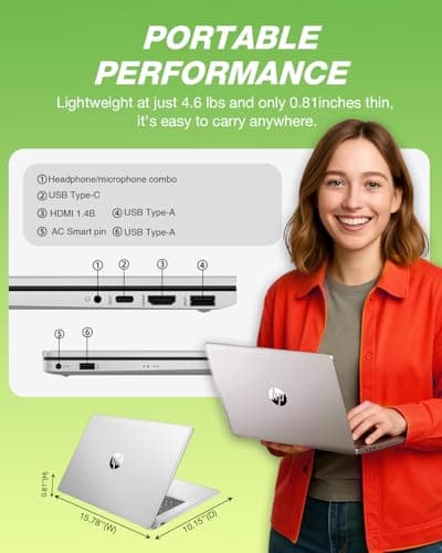 HP Flagship 17 Laptop Computer - 17.3" HD+ Screen, Intel 10-Core i5-1334U, Intel Graphics, 64 GB RAM, 2 TB SSD, Backlit Keyboard, Wi-Fi 6, Windows 11 Pro + Free MS Office for Study and Business Work