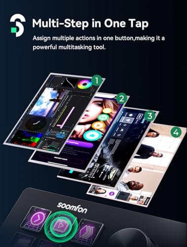SOOMFON Stream Controller SE Stream Control Deck with 6 Customizable LCD Macro Keys to Trigger Actions in OBS Twitch YouTube for Content Creators Streaming Gaming Compatible with PC & Mac