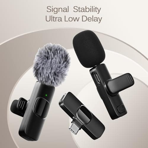 Professional Wireless Lavalier Lapel Microphone for iPhone, iPad, mini Video Recording Mic forInterview Video Podcast Vlog YouTube&Livestream, Noise Reduction, Plug &Play