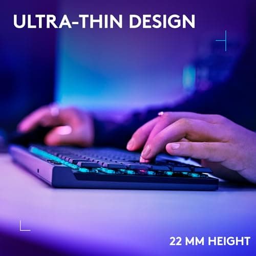 Logitech G515 Wireless Gaming Keyboard TKL, LIGHTSYNC RGB, Thin Tenkeyless Design, Double-Shot PBT Keycaps, Tactile Brown Mechanical Switches - Black