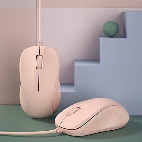 CORN USB Silent Wired Computer Mouse with Easy Click for Office and Home, 1200DPI, Premium and Portable, Compatible with Windows PC, Laptop, Desktop, Notebook (Pink)
