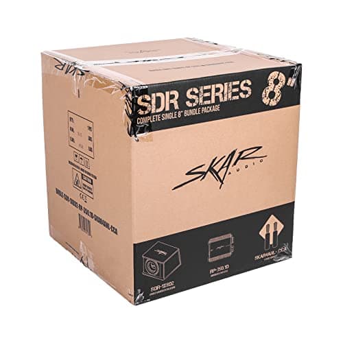 Skar Audio Single 8" Complete 700 Watt SDR Series Subwoofer Bass Package - Includes Loaded Enclosure with Amplifier