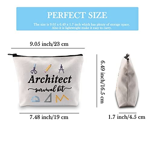GJTIM Architecture Gifts Architecture Student Gift Architect Survival Kit Zipper Pouch Makeup Bag for Architects (Survival Kit Architect bag)