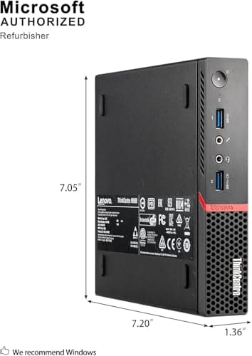 Lenovo ThinkCentre M900 Tiny Desktop Computer Mini PC, Core i5-6th up to 3.1 GHz, 8 GB RAM, 256GB SSD, Wireless Keyboard, Windows 10 Pro (Renewed)