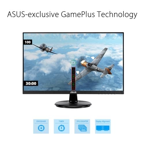 ASUS 27” 1080P Eye Care Monitor (VA27DQF) - IPS, Full HD, Frameless, 100Hz, 1ms, Adaptive-Sync, for Working and Gaming, Low Blue Light, Flicker Free, HDMI, DisplayPort, 3 Year Warranty
