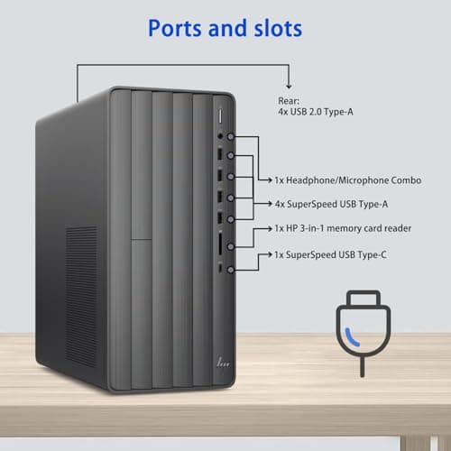 HP Envy AI Copilot Business Desktop, Intel Core i7-14700, NVIDIA GeForce RTX 3050, 64GB RAM, 2TB SSD, RJ45, Wi-Fi 6, Windows 11 Home, Black, with ADATA 512GB External SSD Bundle