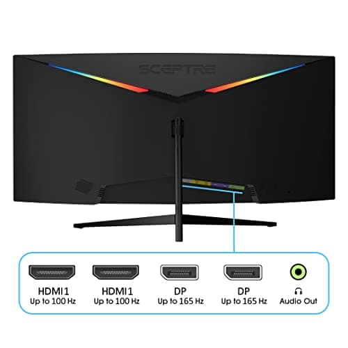 34-Inch Curved Ultrawide WQHD Gaming Monitor 3440 x 1440 R1500 up to 180Hz DisplayPort x2 99% sRGB 1ms, Machine Black 2025 (C345B Series)