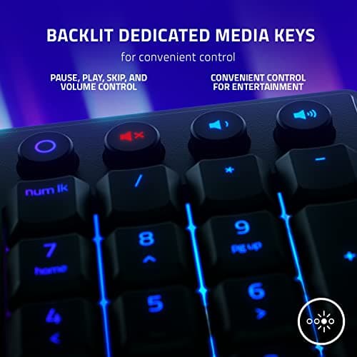 Razer Ornata V3 Gaming Keyboard: Low Profile Keys - Mecha Membrane Switches - UV Coated Keycaps - Backlit Media Keys - 10 Zone RGB Lighting - Spill Resistant - Magnetic Wrist Wrest - Snap Tap