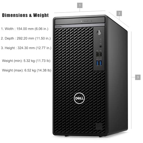 Dell OptiPlex 7010 Tower 7000 Business Desktop Computer, 12th Gen Intel Hexa-Core i5-12500 (Beat i7-11700), 16GB DDR4 RAM, 512GB PCIe SSD, DVDRW, WiFi Adapter, RJ-45, Keyboard & Mouse, Windows 11 Pro