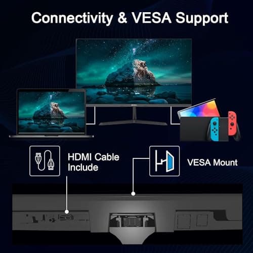 SANSUI 27 Inch Computer Monitor 100Hz, FHD 1080P HDR PC Monitor with HDMI Ports Adaptive Sync Tilt Adjustable Frameless VESA Compatible for Office and Home