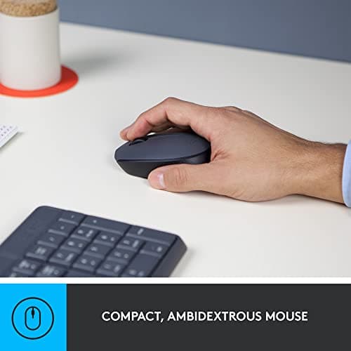 Logitech MK235 Wireless Keyboard and Mouse Combo for Windows, USB Receiver, Long Battery Life, Laptop and PC Keyboard and Mouse Wireless