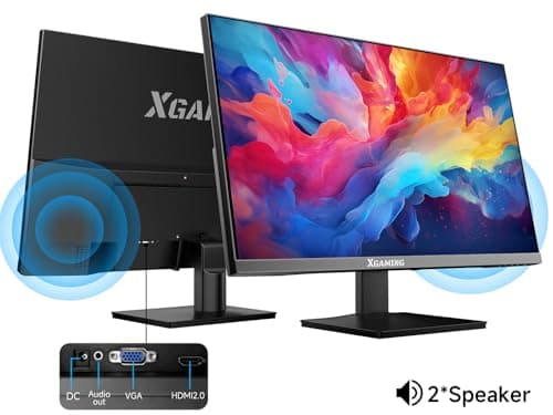 24 Inch Monitor, FHD 100Hz 1080P, IPS 16:9 Frameless Computer Monitor, 99% sRGB, Low Blue Light Eye Care, FreeSync, PC Screen Built-in Speakers, HDMI VGA Display, VESA, Tilt Adjustable, Black