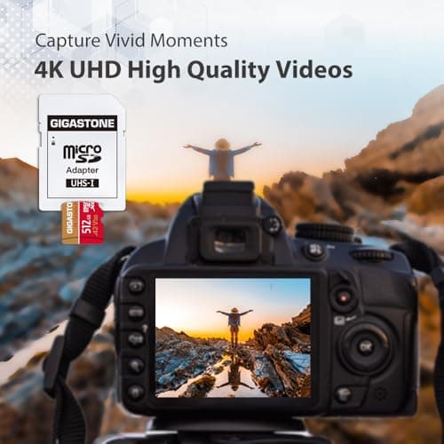 [5-Yrs Free Data Recovery] GIGASTONE 512GB Micro SD Card, 4K Camera Pro, A2 V30 for Smartphone, Gopro, Action Cams, 4K UHD Video Recording , Up to 100MB/s, UHS-I U3 C10 Class 10 with Adapter