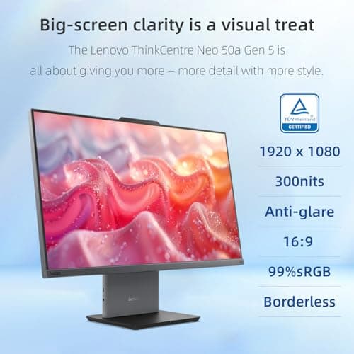 Lenovo ThinkCentre Neo 50a All-in-One Business Desktop, 27” FHD 100Hz Display, Intel Core i7-13620H, 32GB DDR5 RAM, 1TB SSD, Webcam, HDMI, Type-C, Wi-Fi 6, Wired Keyboard & Mouse, Windows 11 Pro