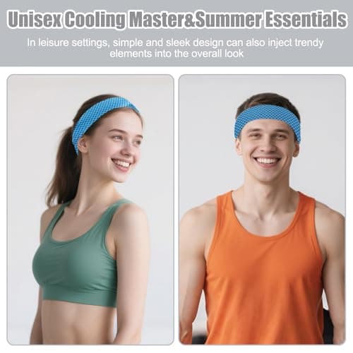 4 Pcs Cooling Headbands for Women Men Sport Sweatband for Running Yoga Cycling Hiking Workout