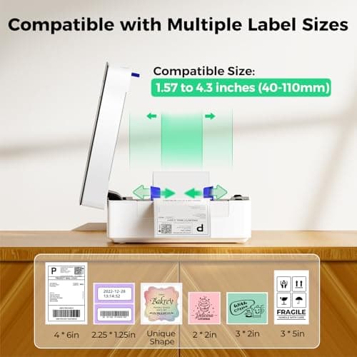 SVANTTO Bluetooth Thermal Shipping Label Printer 4x6, Compatible with Windows/Mac/Android/iOS, High-Speed 4x6 Label Printer for USPS, UPS, Ebay, Etsy, Shopify, Poshmark, Inkless Printing