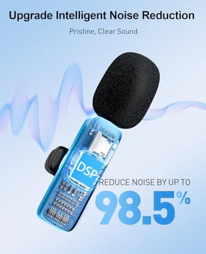 3-in-1 Mini Microphone for iPhone: Wireless Lavalier Microphones for iOS/Android/Camera - Noise Reduction Lapel Mic for​​Live Stream - HiDefSound for Video Mavericks