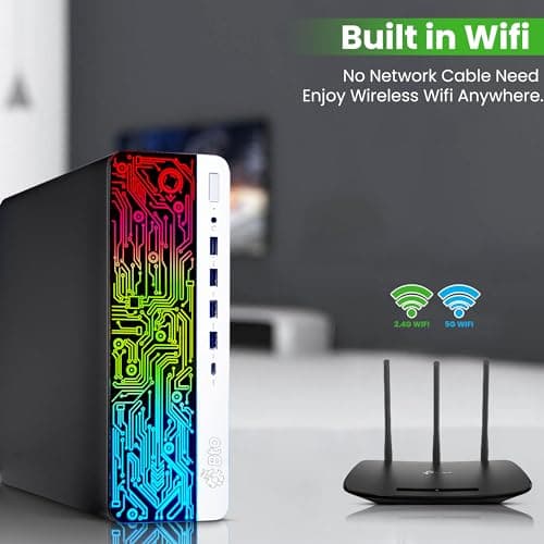 BTO G3 RGB Gaming Desktop PC – Intel i5 6500, 16GB DDR4 Ram, 512GB SSD, NVIDIA GeForce GT 1030, Dual 22-inch Monitors, Windows 10 Pro, RGB Set, Built-in WiFi, – Computer Tower for PC Gamer (Renewed)