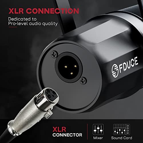 FDUCE XLR Dynamic Microphone for Vocal Recording, Podcasting, Gaming, Live Streaming&Broadcasting, All Metal Cardioid Mic, Voice-Isolating Technology SL40X