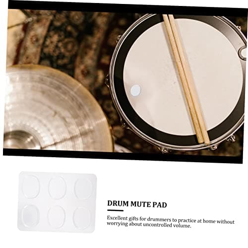 12 Pcs Drum Silence Pads Durable Drum Dampeners Cymbals Transparent Color Easy Stick Washable Accessories
